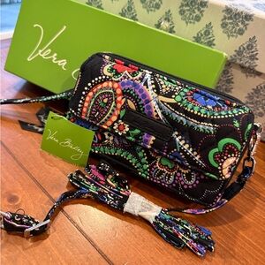 NWT Vera Bradley Black and Multicolor Crossbody